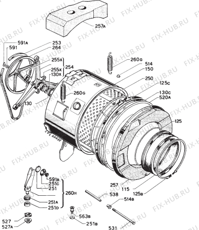 Взрыв-схема стиральной машины Zoppas P6151 - Схема узла Functional parts 267